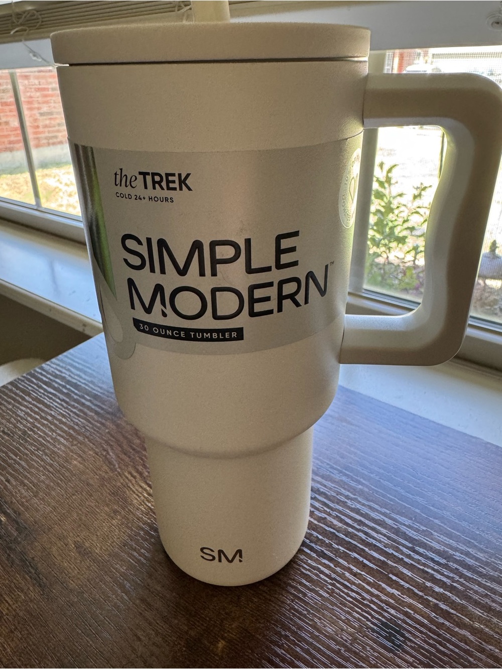 Simple Modern 30 oz Trek Tumbler with Handle & Straw - White